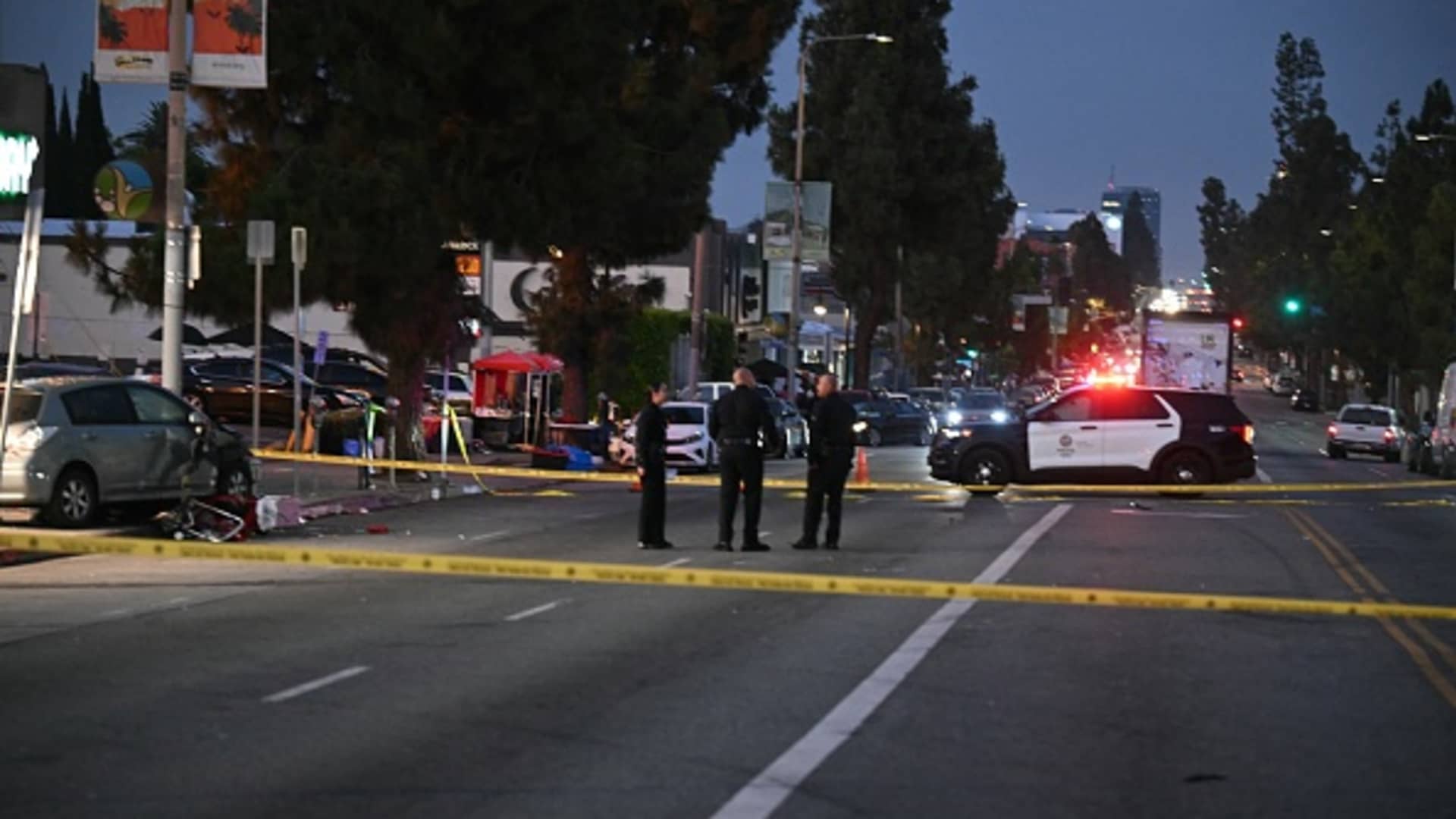 At least 30 hurt after car hits crowd outside Los Angeles club, fire department says