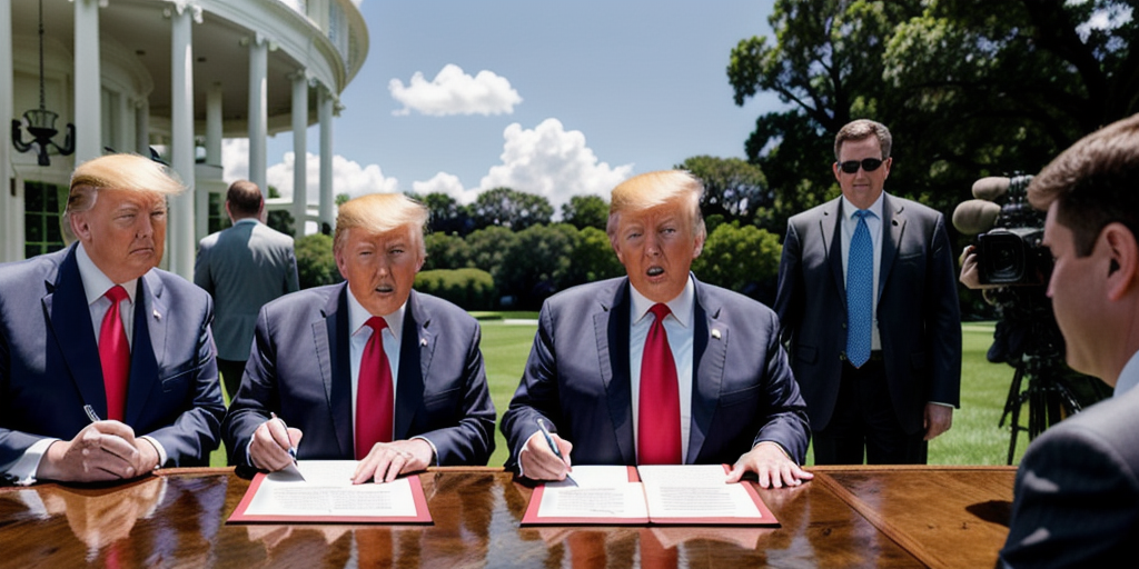 Trump Signs Tax and Spending Bill at White House Picnic in Photos