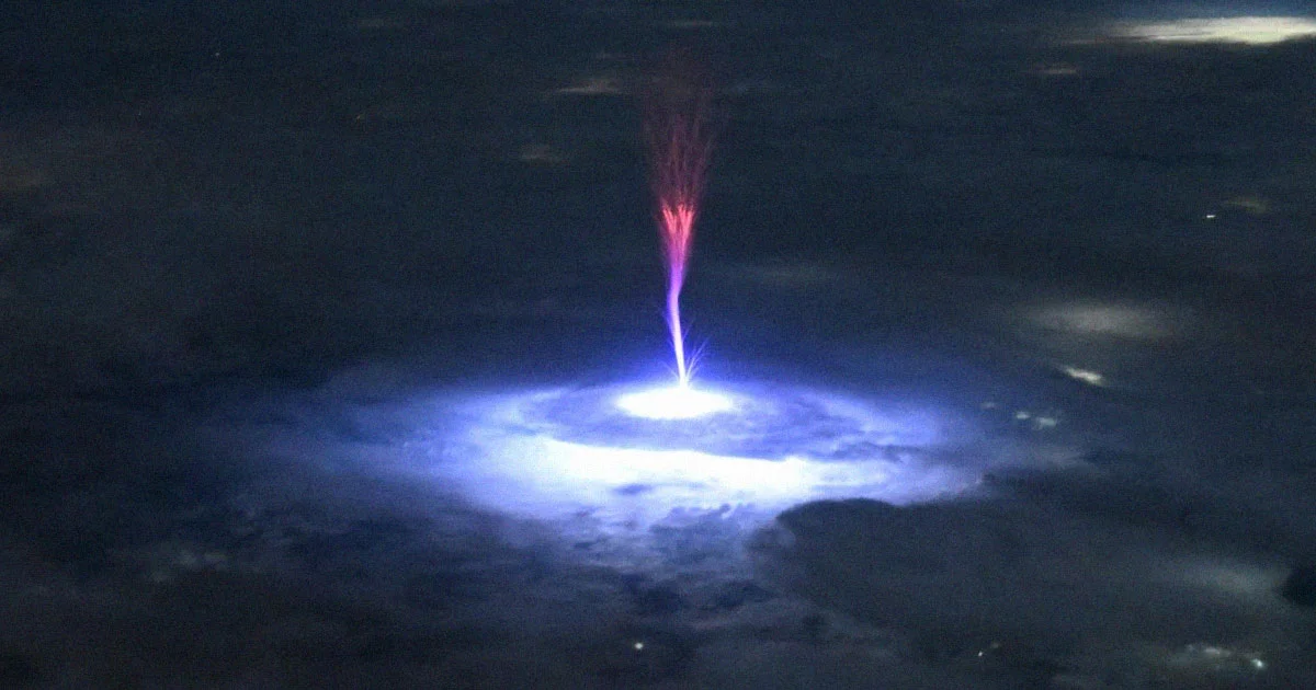 Astronaut Photographs Lightning Tower That Looks Like Something Evil From "Lord of the Rings"