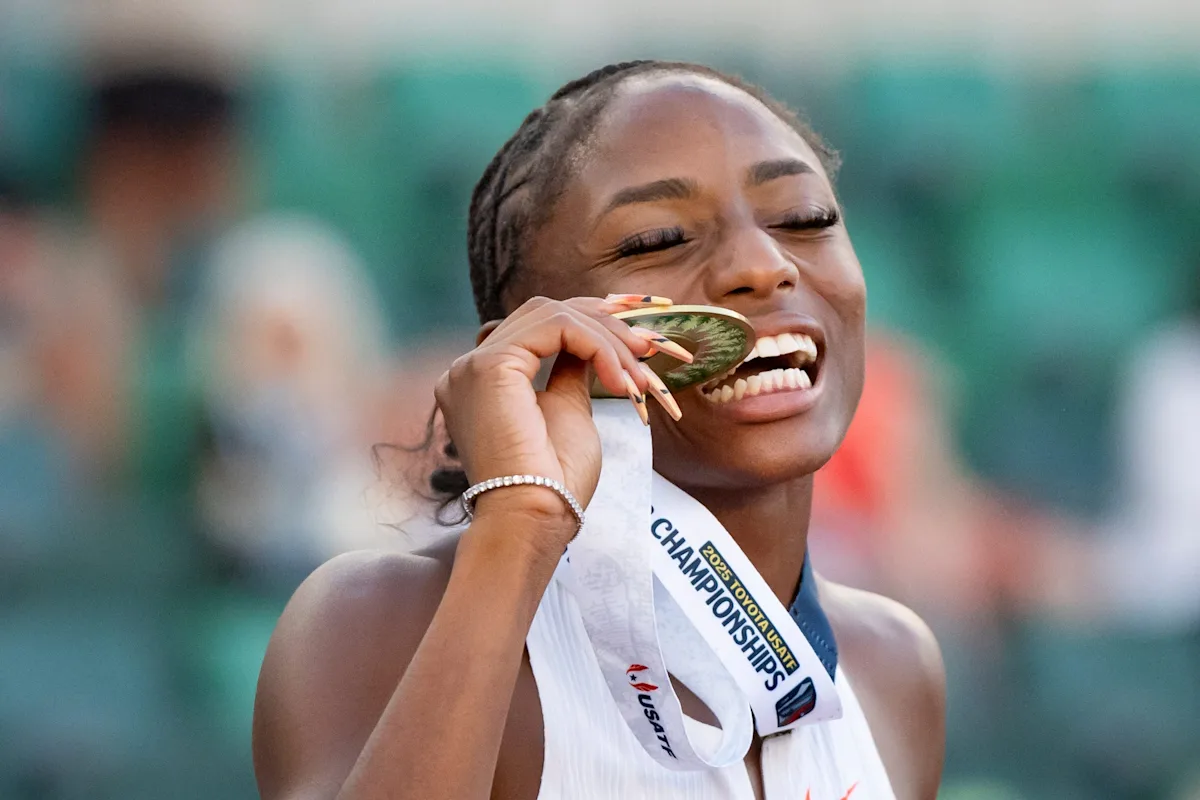 Track and field championship highlights: Vashti Cunningham leaps for gold, Melissa Jefferson-Wooden makes statement in 100