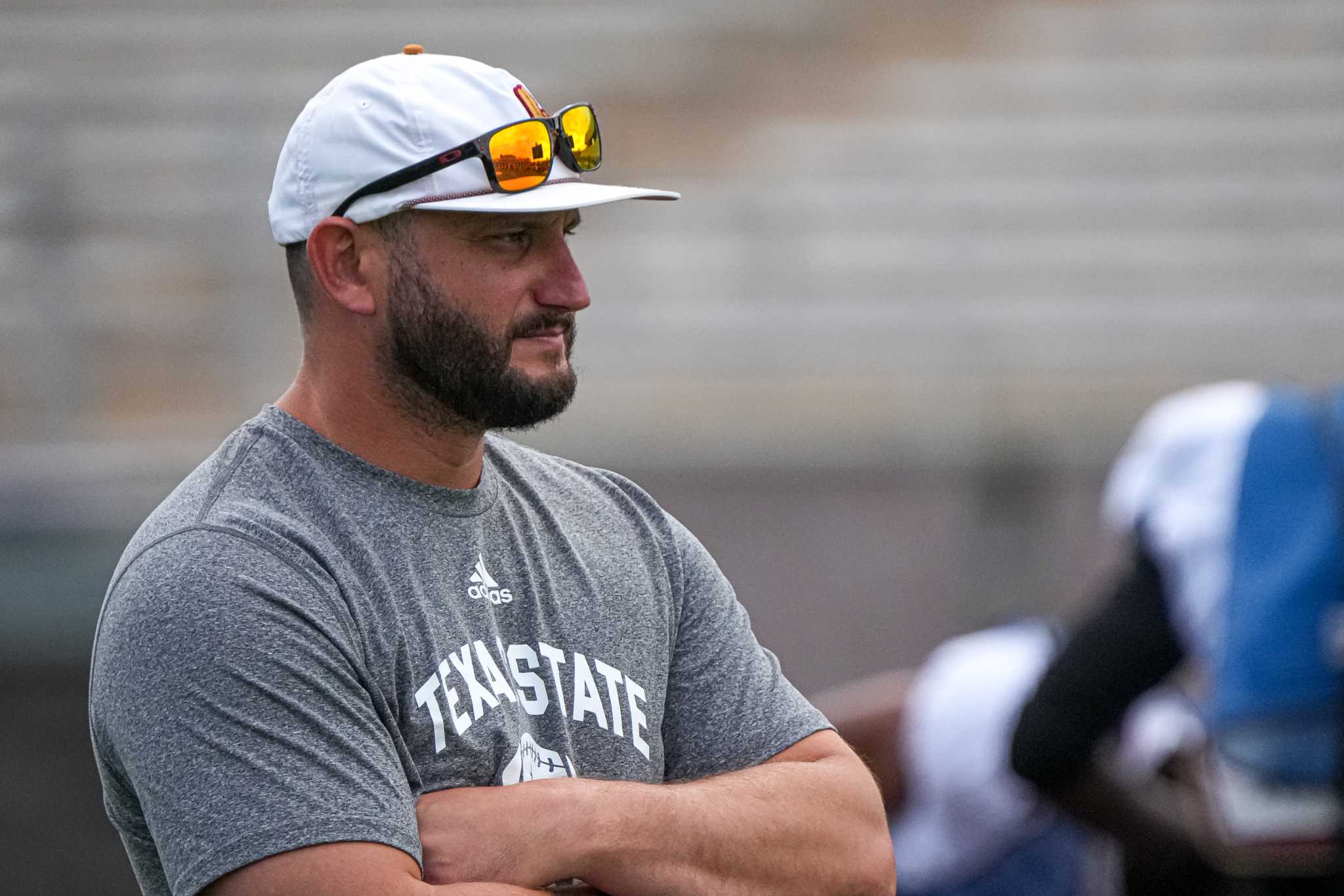Texas State football coach GJ Kinne praises environment, names captains ahead of opener
