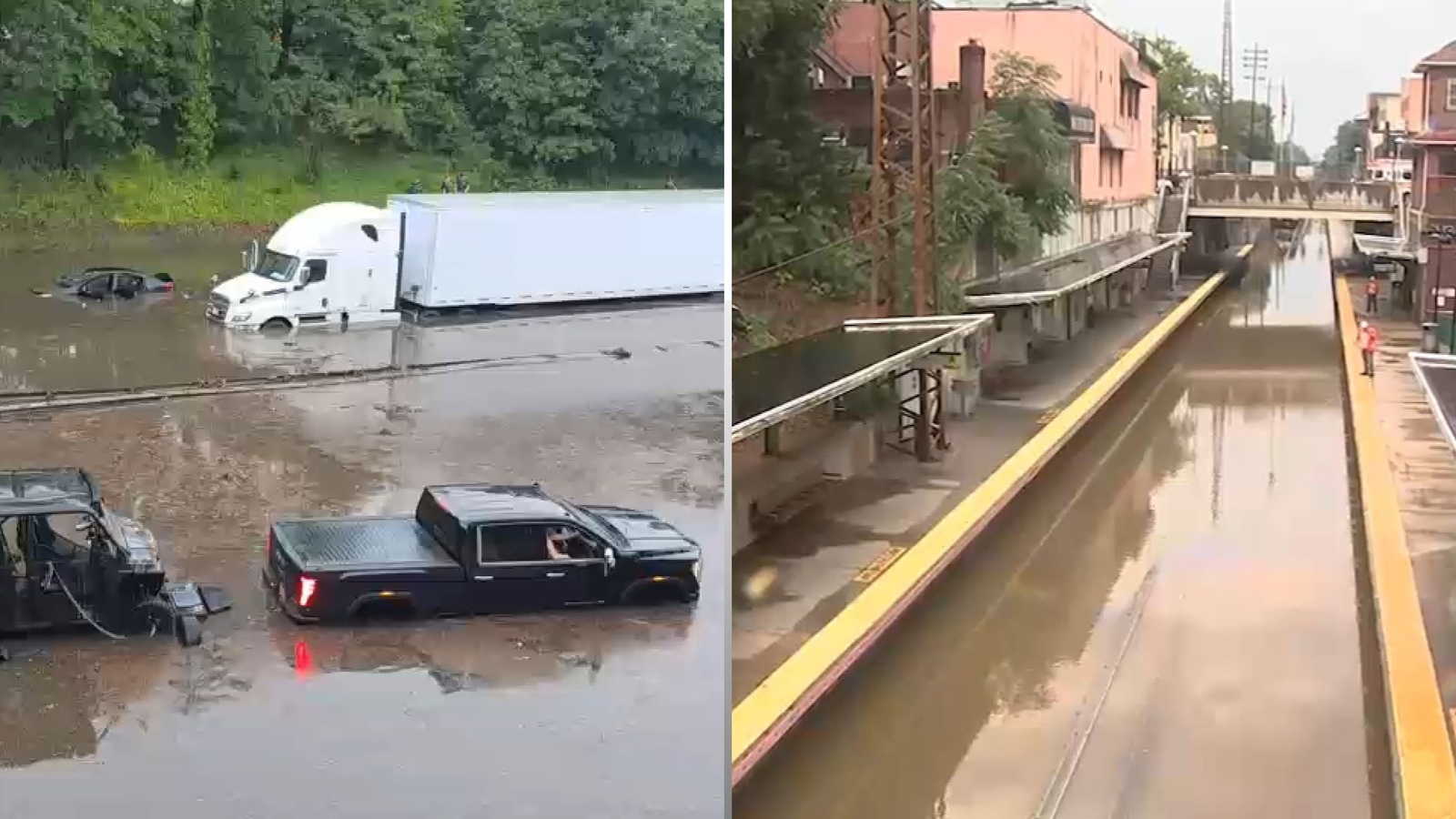 Cleanup underway after roads, rails and buses inundated with water from heavy storms