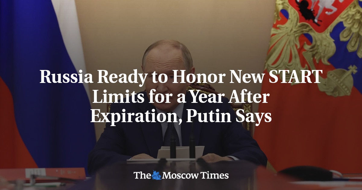 Putin Says Russia Ready to Honor New START Limits for a Year After Expiration