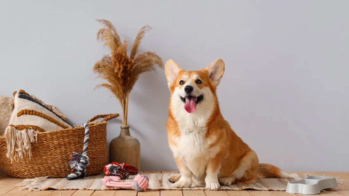 Fluffy Grandpa Corgi Proudly Herds Mom to Toy Bin To Show off Cool New Toy