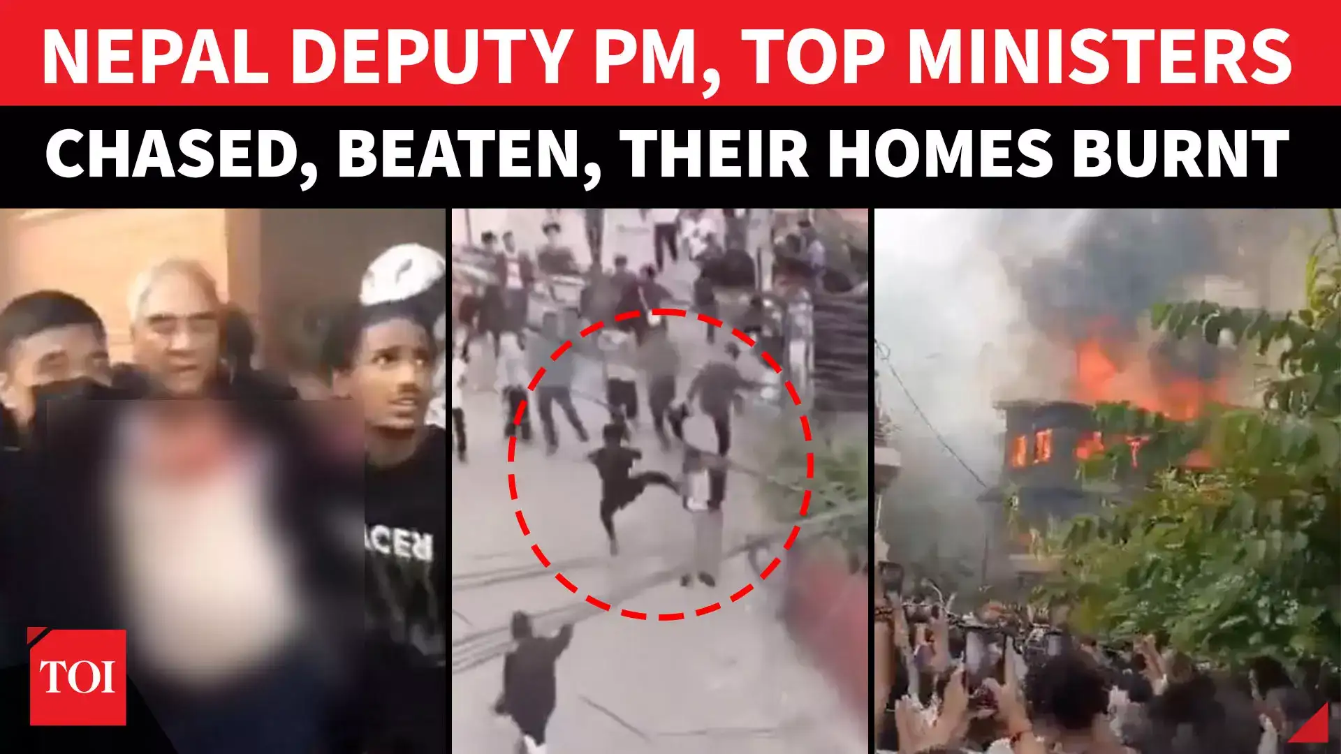 Nepal Anarchy: Mobs Chase Deputy PM, Strip Finance Minister, Burn Govt Offices, Homes Of Politicians